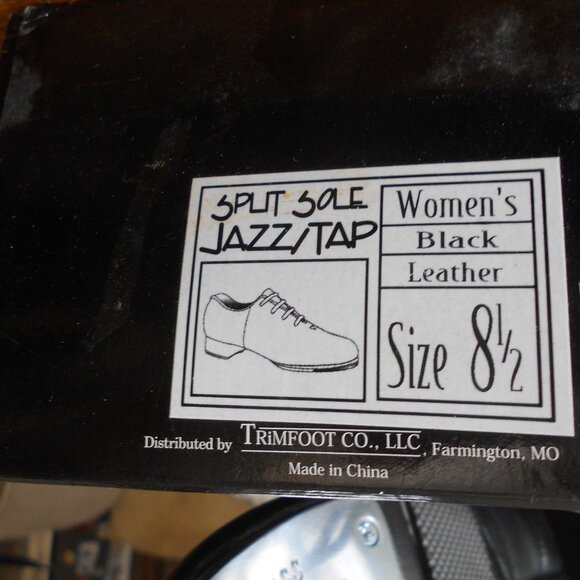 Leather Split Sole Tap Shoes- Size 8 1/2- New in Box - Picture 2 of 3